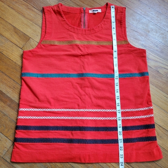 Madewell striped embroidered sleeveless top size‎ medium - Picture 3 of 7
